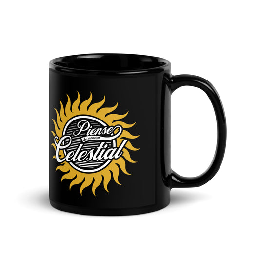 Think Celestial (Spanish) - Black Glossy Mug