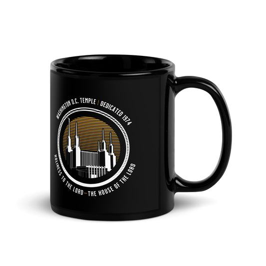 Washington D.C. Temple - Black Glossy Mug