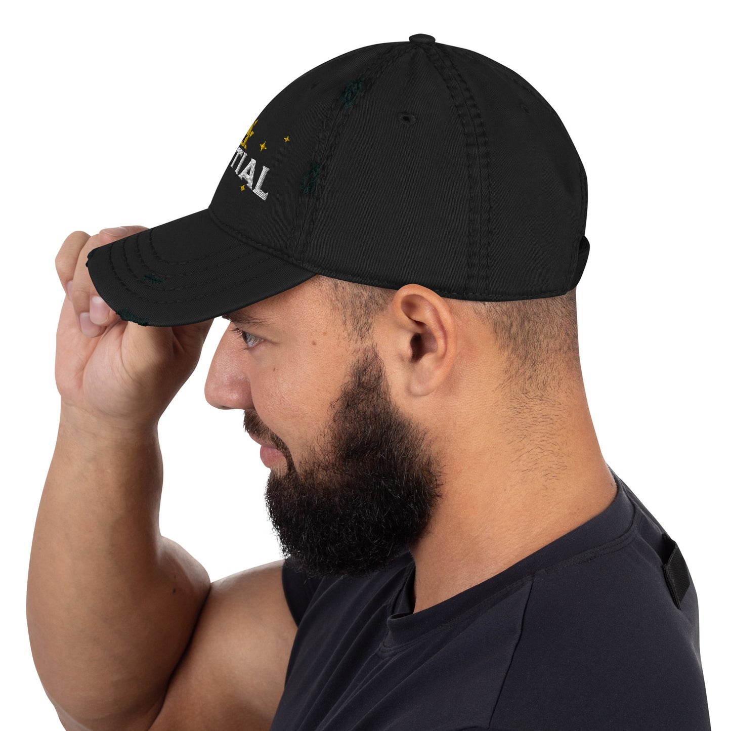 Think Celestial Distressed Dad Hat - Black