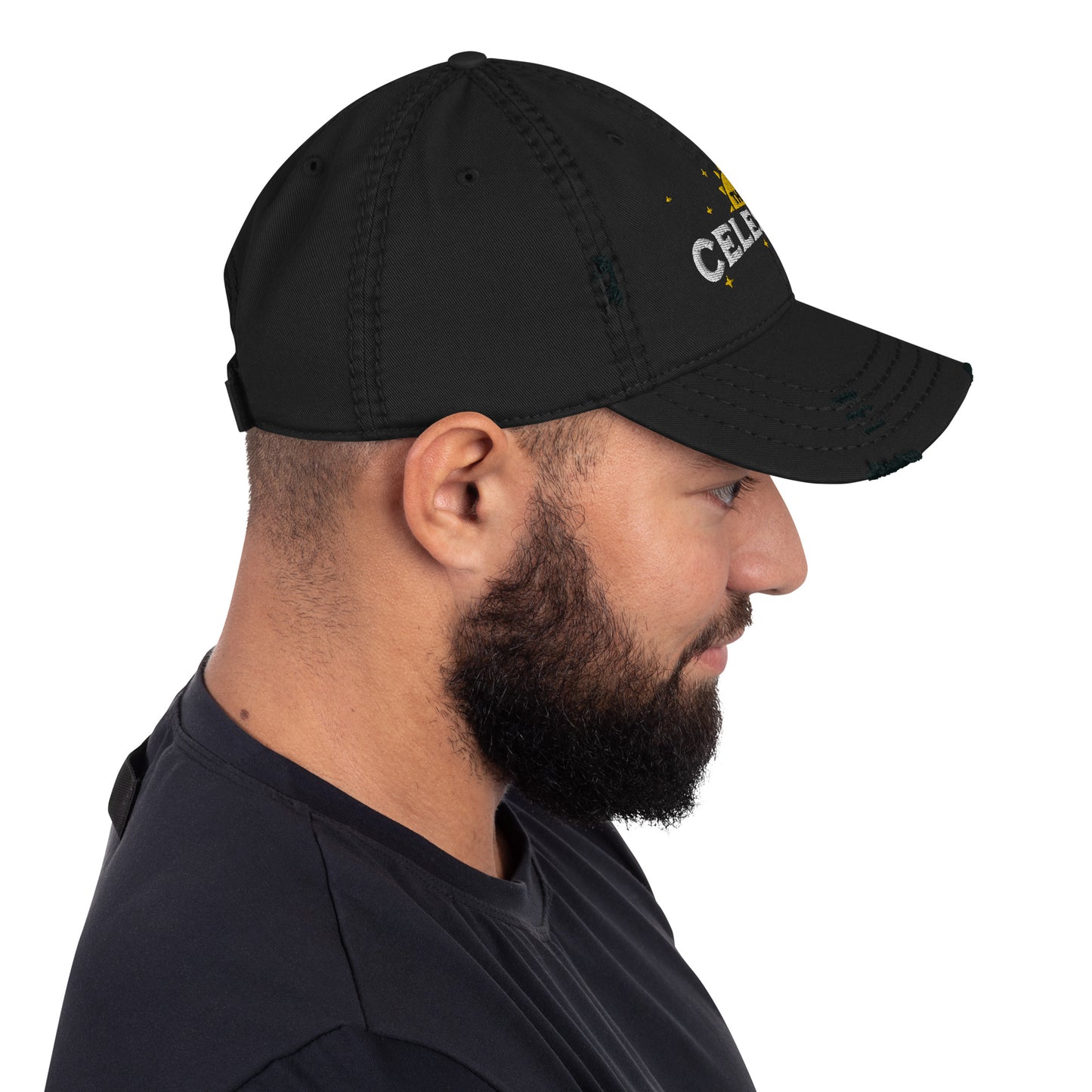 Think Celestial Distressed Dad Hat - Black