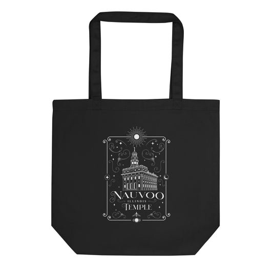 Nauvoo Temple - Black Eco Tote Bag